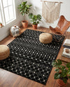 Mediterranean Lattice Collection Area Rug - Santorini (Black and White) Rectangle Black and White  lifestyle 11