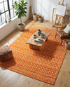 Marrakech Lattice Collection Area Rug - Medina (Orange) Rectangle Orange  lifestyle 5