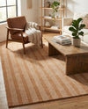 Hampton Stripes Wool Collection Area Rug - Montauk Rectangle Latte Brown  lifestyle 18