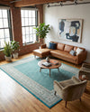 Soho Elegance Collection Area Rug -  Mercer (Turquoise) Rectangle Turquoise  lifestyle 7