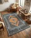 Caspian Wool Collection Area Rug - Ephesus Rectangle Charcoal Gray  lifestyle 4