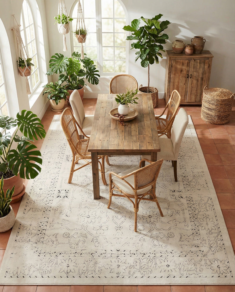 Savannah Soiree Collection Area Rug -  Everglade (White) Rectangle White  lifestyle 10