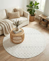 Garden Lattice Charm Collection Area Rug -  Pergola (Ivory) Round Ivory  lifestyle 51