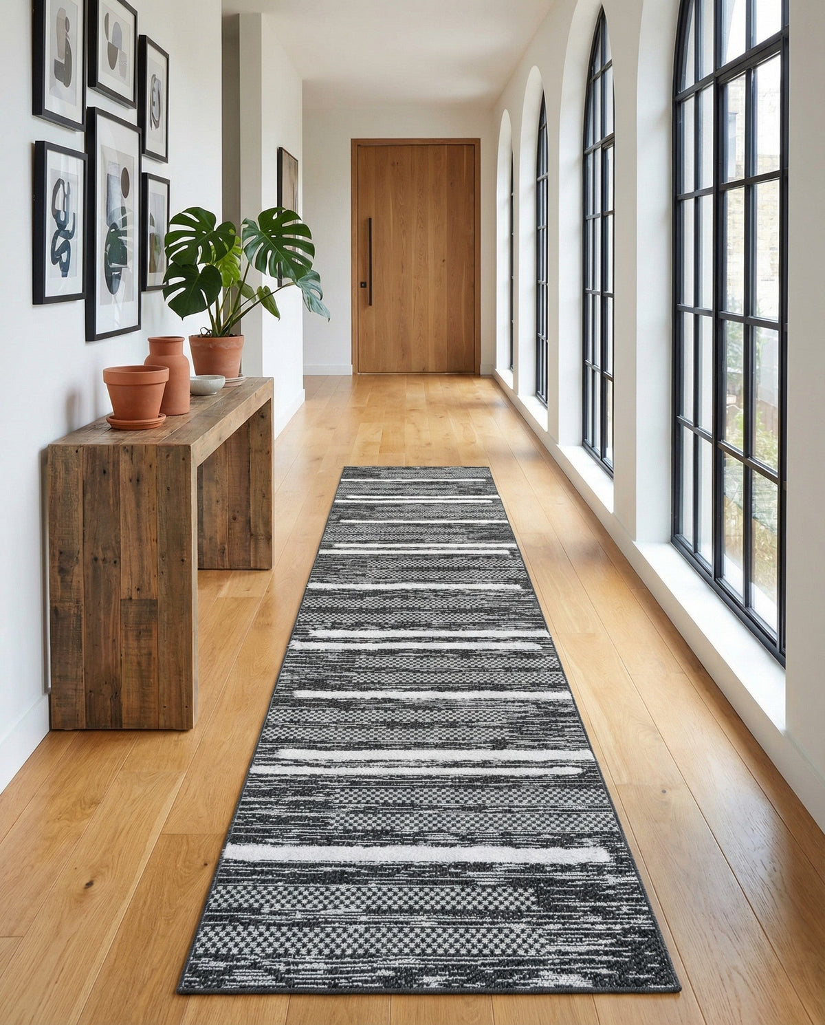 Cathedral Elegance Collection Area Rug - Chapel Runner Black  lifestyle 157
