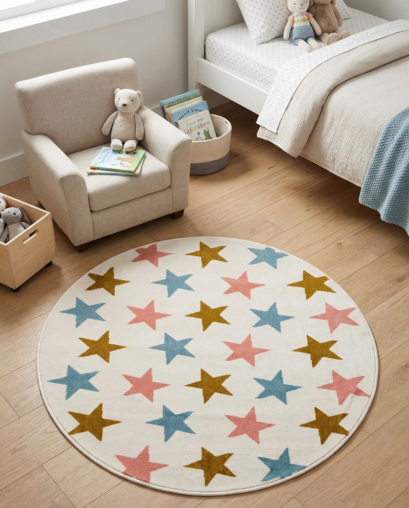 Wonder Tykes Collection Area Rug -  Fantasia Round Multi  lifestyle 50