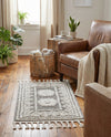 Sahara Chic Collection Area Rug -  Tangier Rectangle Gray  lifestyle 45