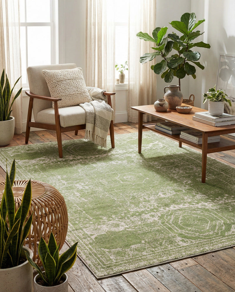 Dover Terrace Collection Area Rug -  Lagoon (Green) Rectangle Green  lifestyle 20