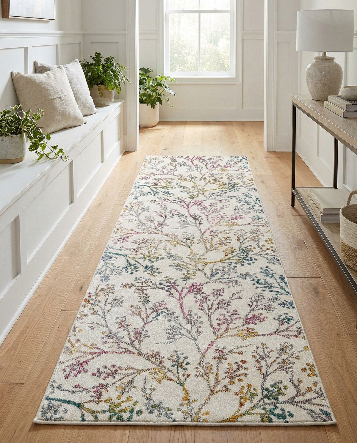 Meadow Breeze Collection Area Rug -  Sunbeam Runner Ivory  lifestyle 173