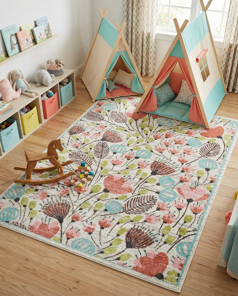 Wonder Tykes Collection Area Rug -  Fantasy Rectangle Ivory  lifestyle 43