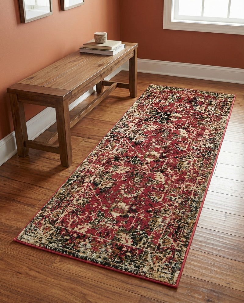 Neptune Elegance Collection Area Rug -  Galatea (Burgundy) Runner Burgundy  lifestyle 33