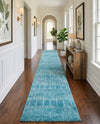 Marrakesh Lattice Collection Area Rug - Casablanca (Teal blue) Runner Teal blue  lifestyle 50