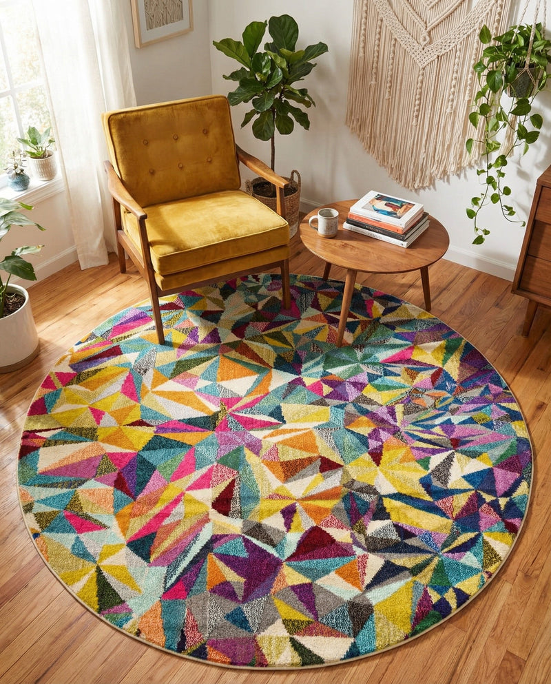 Marrakesh Elegance Collection Area Rug -  Toubkal Round Multi  lifestyle 35