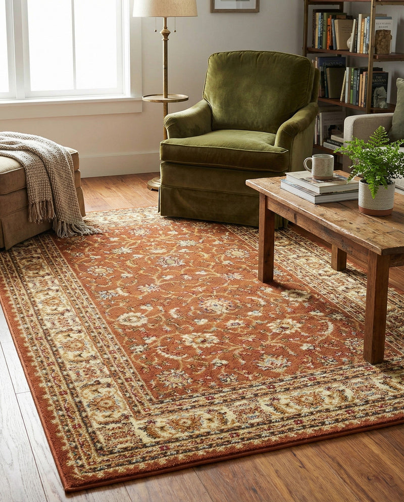 Jaipur Elegance Collection Area Rug -  Nahargarh (Brick Red Light Rose) Rectangle Brick Red Light Rose  lifestyle 19
