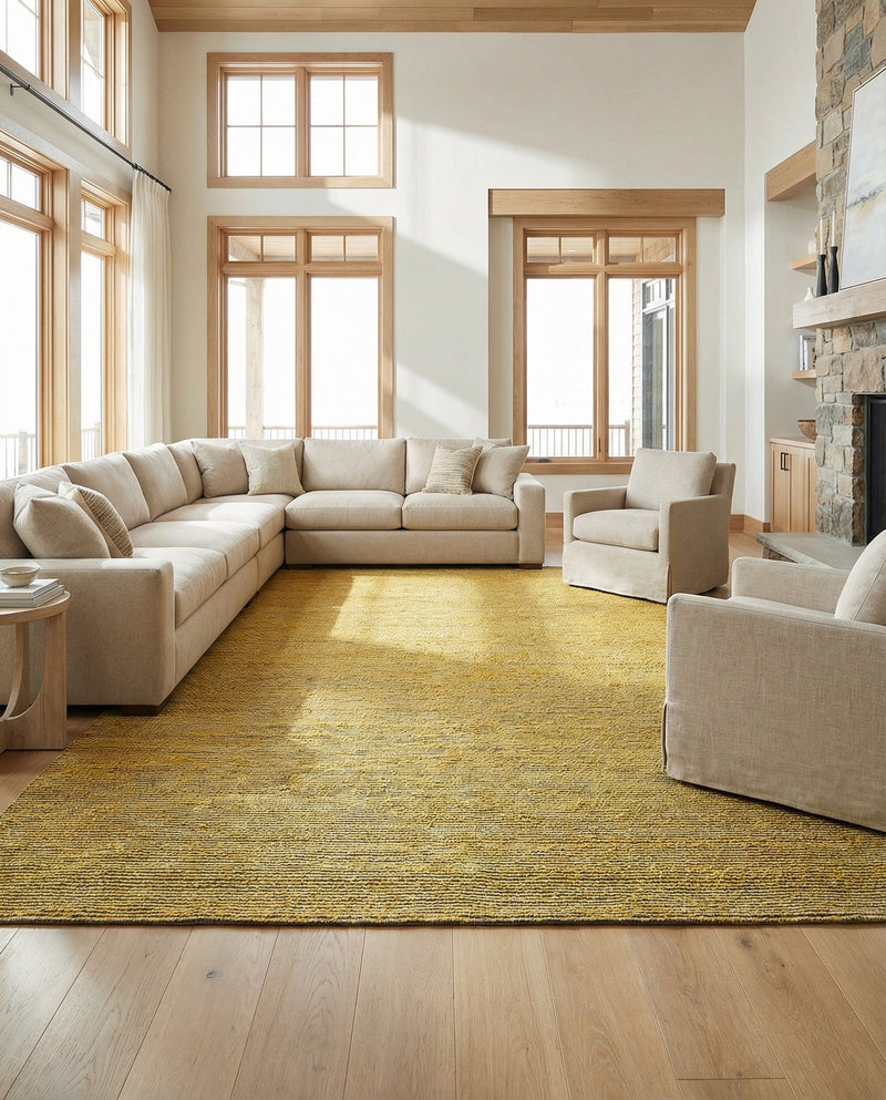 Coastal Haven Striped Jute Collection Area Rug - Marina Rectangle Yellow and Navy  lifestyle 28