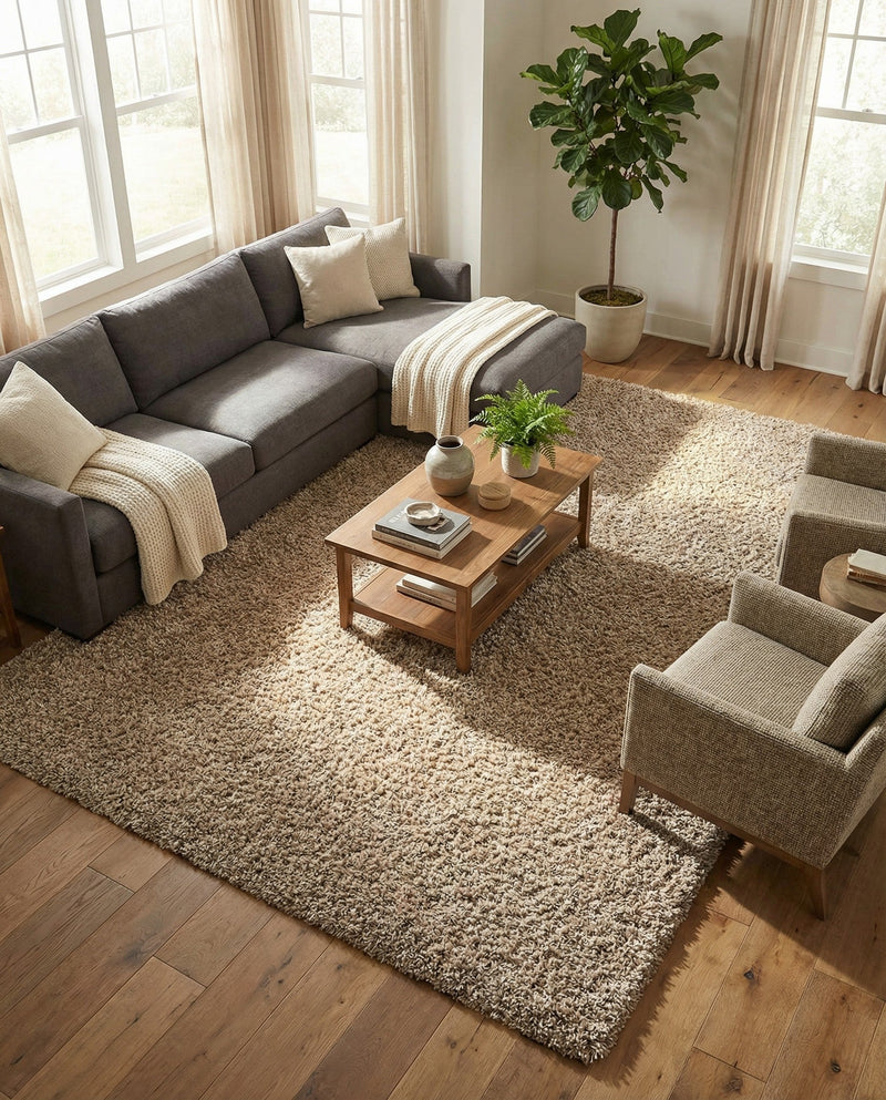Plush Oasis Collection Area Rug - Serenity (Taupe) Rectangle Taupe  lifestyle 18