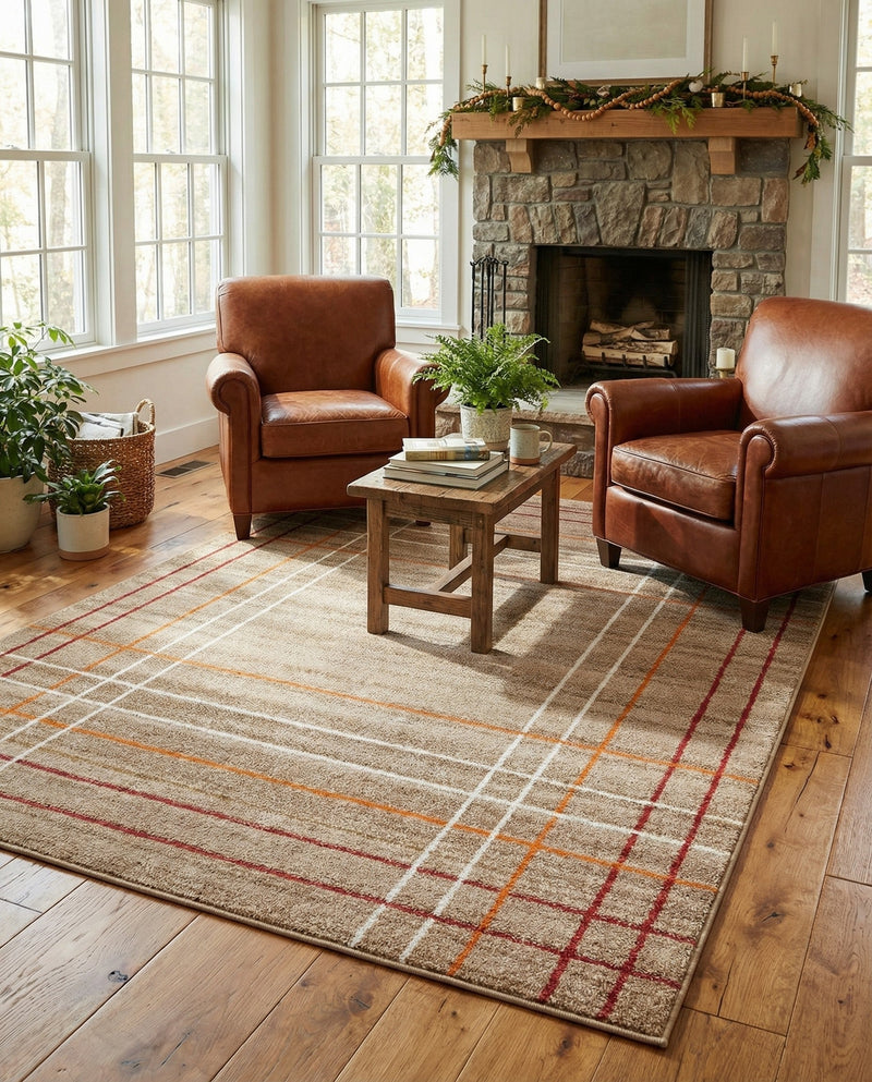 Autumn Meadow Collection Area Rug -  Pumpkinpatch Rectangle Light Brown  lifestyle 8