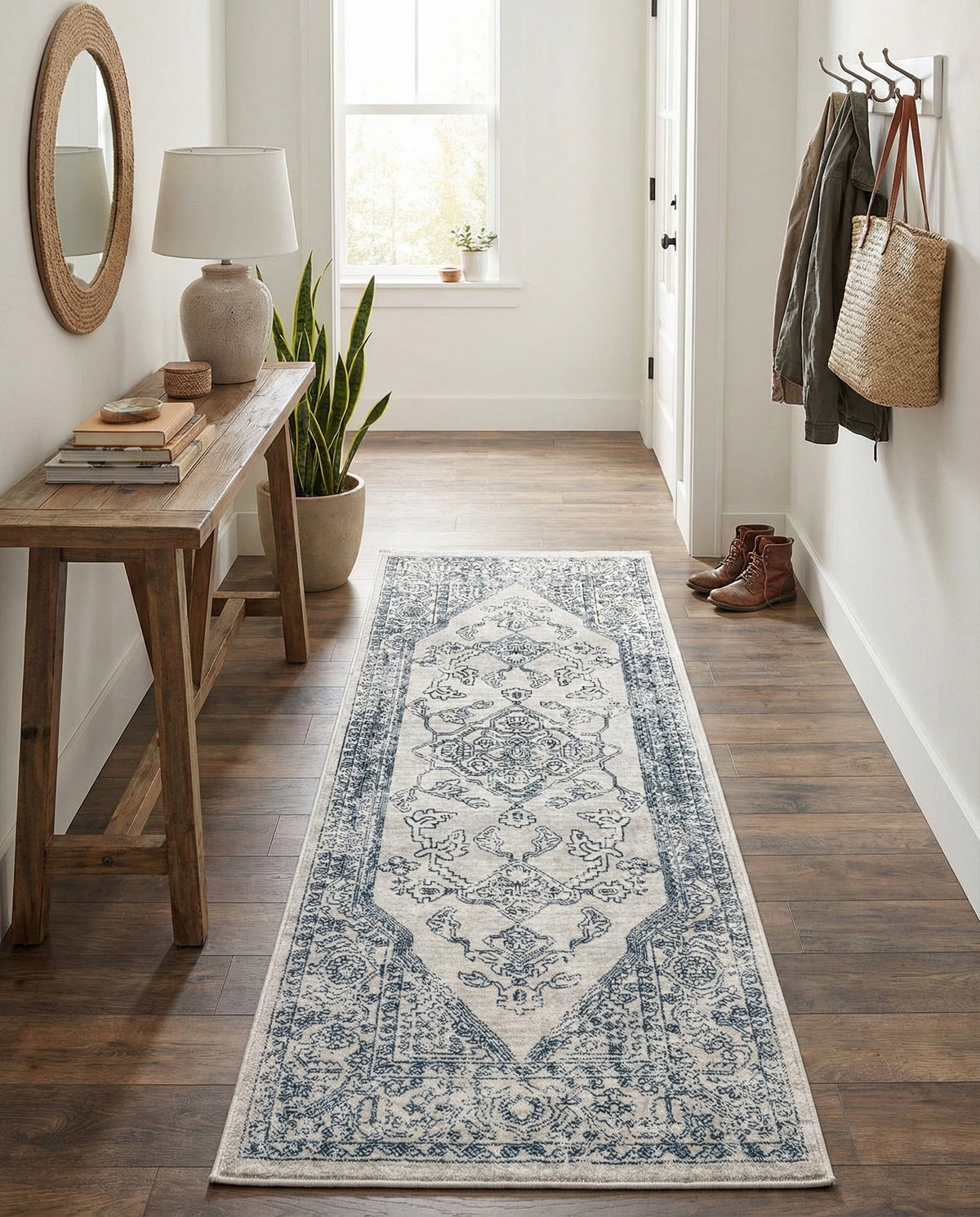 Coastal Haven Collection Area Rug -  Marina Runner Gray  lifestyle 182