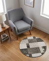 Autumn Meadow Collection Area Rug -  Sycamoreside (Gray) Round Gray  lifestyle 68