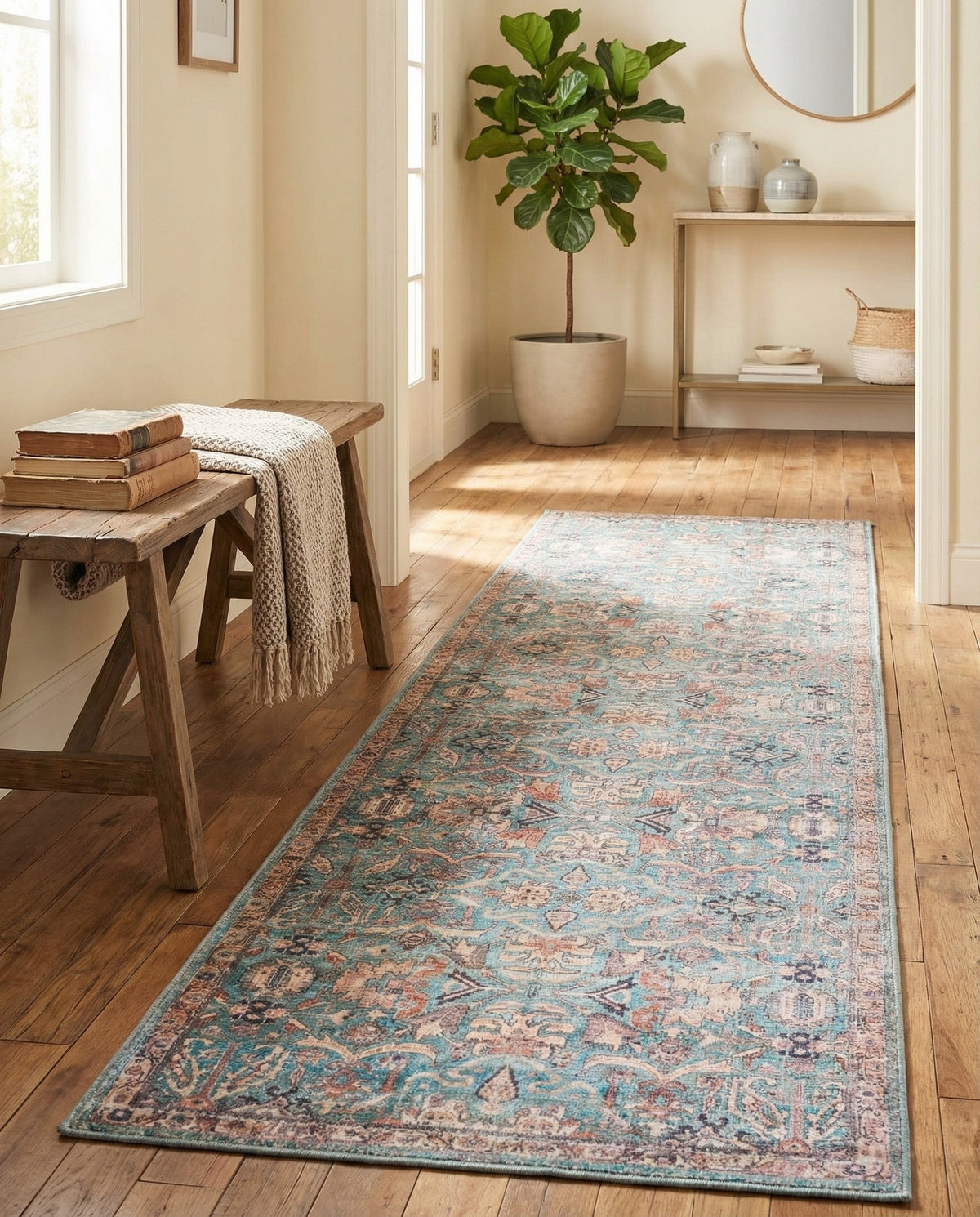 Vintage Memories Collection Area Rug -  Memories Runner Blue  lifestyle 117