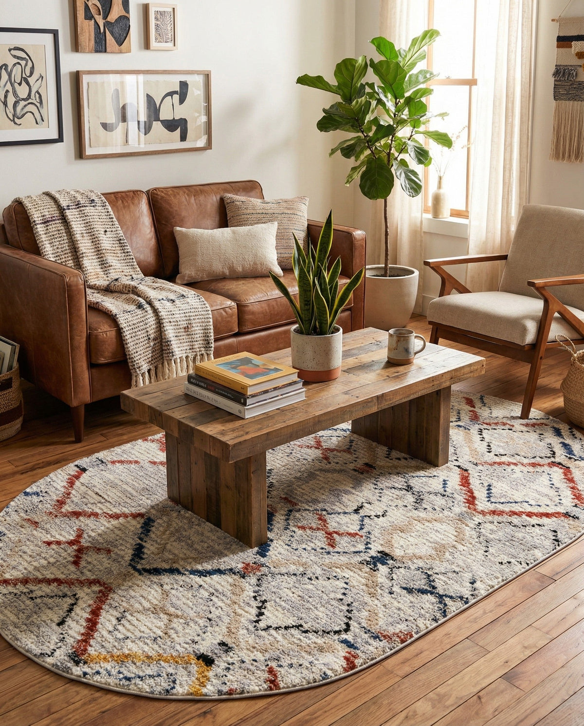 Santa Fe Trails Collection Area Rug - Canyon Oval Multi  lifestyle 99