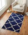 Lattice Gardens Collection Area Rug -  Espaliera Rectangle Navy Blue  lifestyle 17