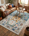 Parisian Elegance Collection Area Rug - Versailles (Teal) Rectangle Teal  lifestyle 4