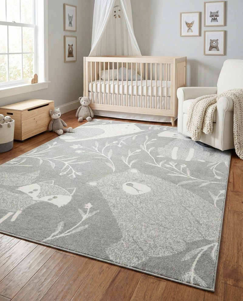 Wonder Tykes Collection Area Rug -  Quirky Rectangle Gray  lifestyle 38