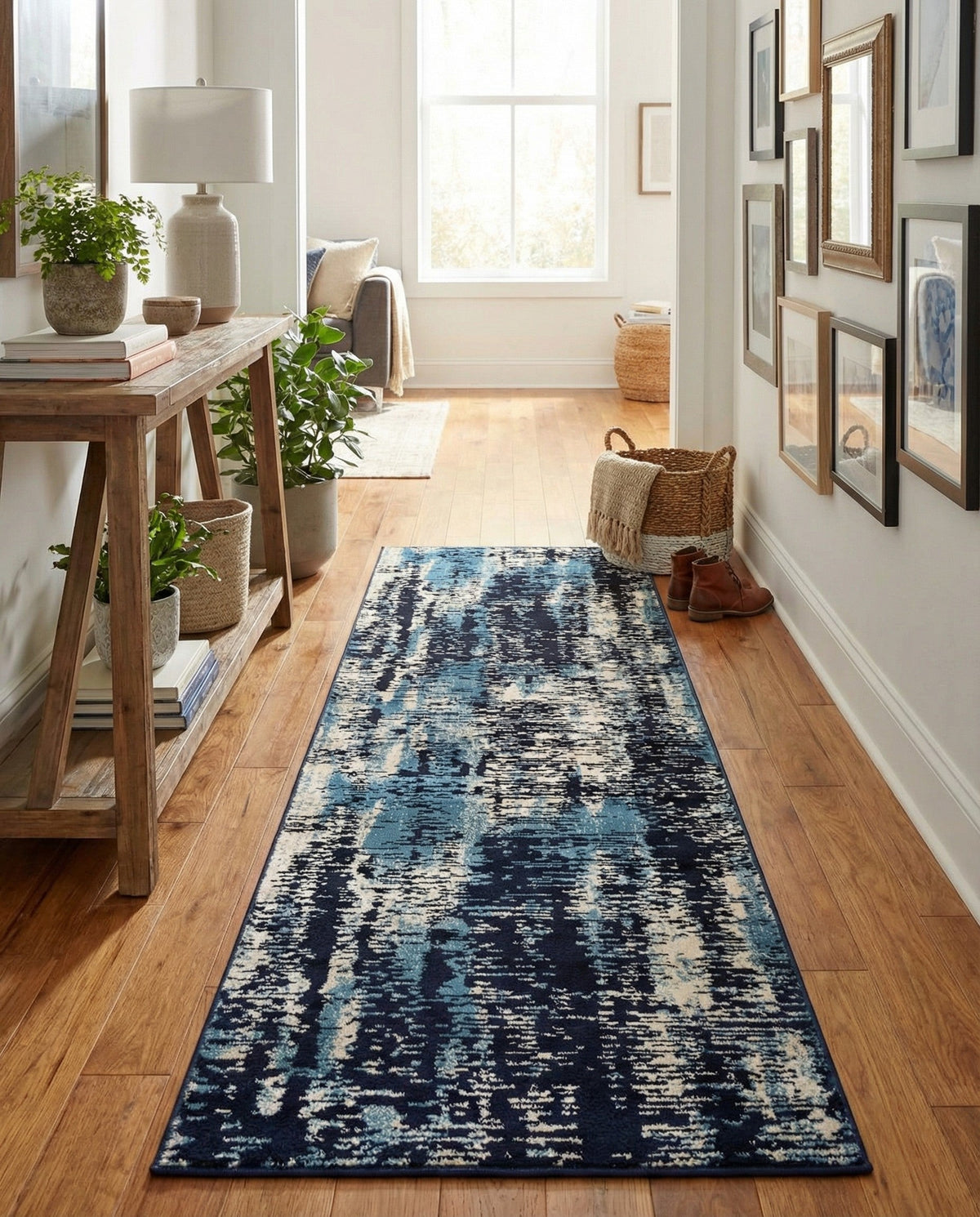 Coastal Haven Collection Area Rug -  Pelican Runner Navy Blue  lifestyle 116
