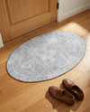 Heritage Elegance Collection Area Rug -  Windsor (Gray) Oval Gray  lifestyle 44