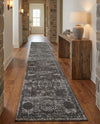 Dover Terrace Collection Area Rug -  Lagoon (Dark Gray) Runner Dark Gray  lifestyle 21