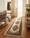 Tabriz Tapestry Collection Area Rug - Azerbaijan (Ivory) Runner Ivory  lifestyle 37