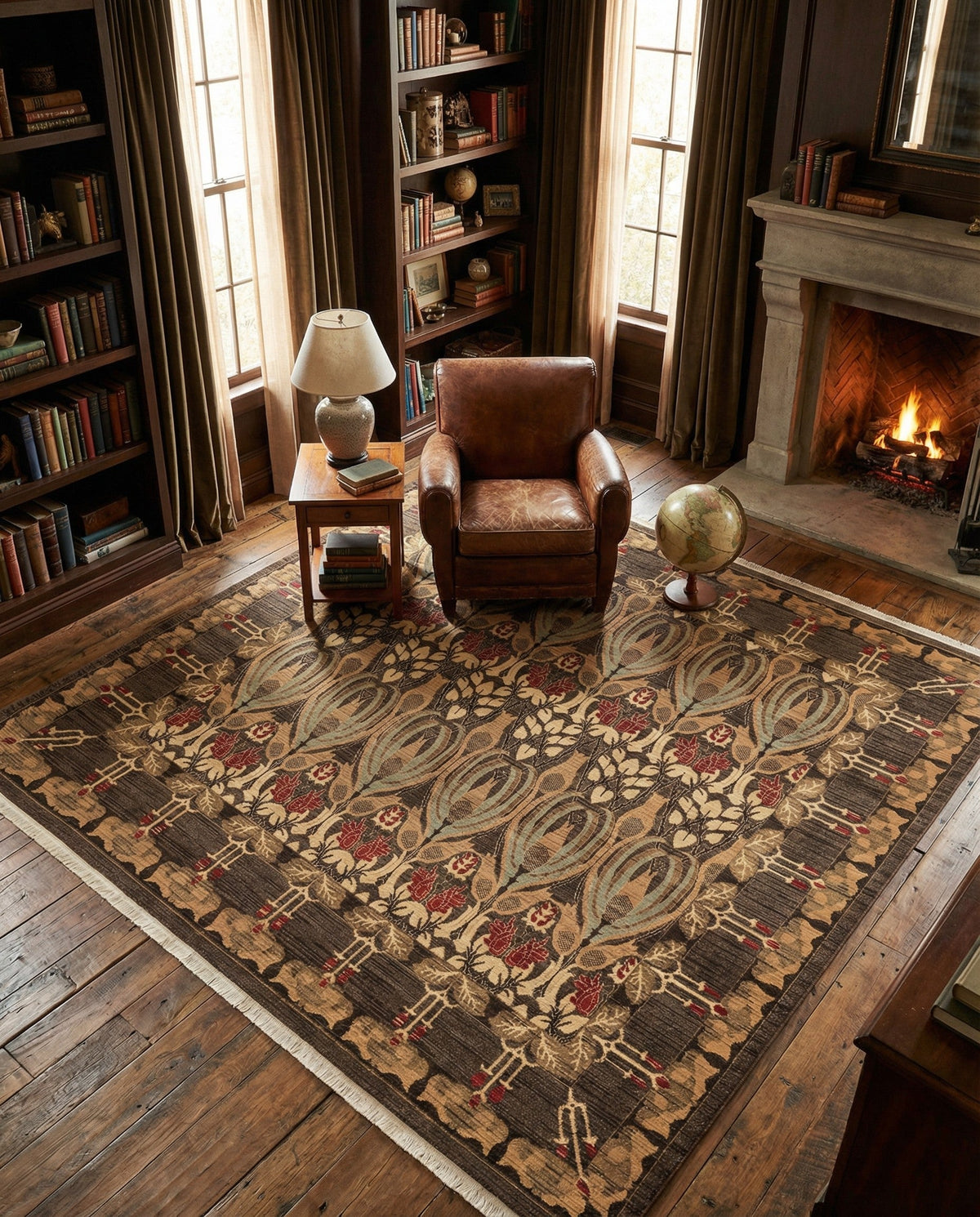 Chelsea Elegance Collection Area Rug -  Brompton (Brown) Square Brown  lifestyle 130