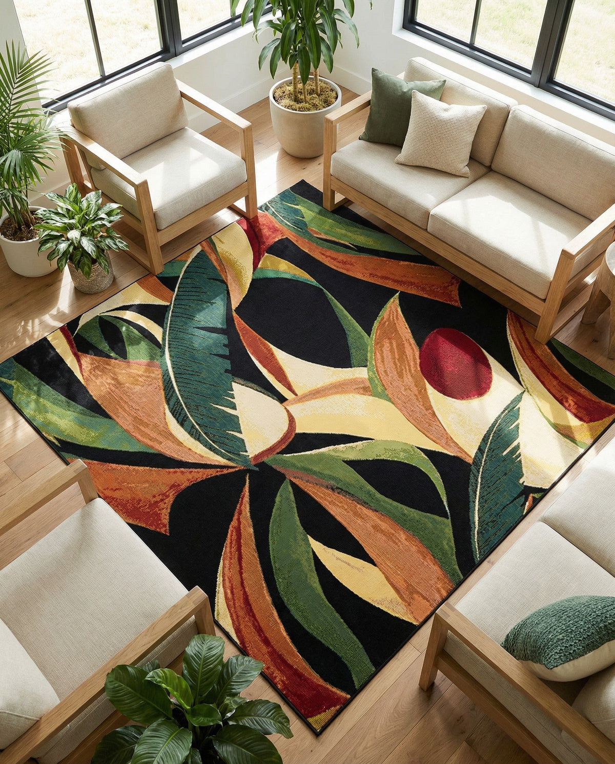 Seaside Blooms Collection Area Rug -  Tivoli Square Multi  lifestyle 87