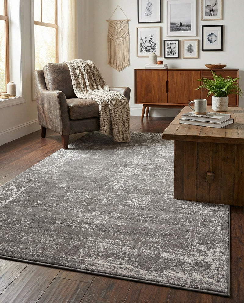 Riviera Elegance Collection Area Rug - Antibes (Dark Gray) Rectangle Dark Gray  lifestyle 26