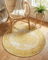 Dover Terrace Collection Area Rug - Marina (Yellow) Round Yellow  lifestyle 38