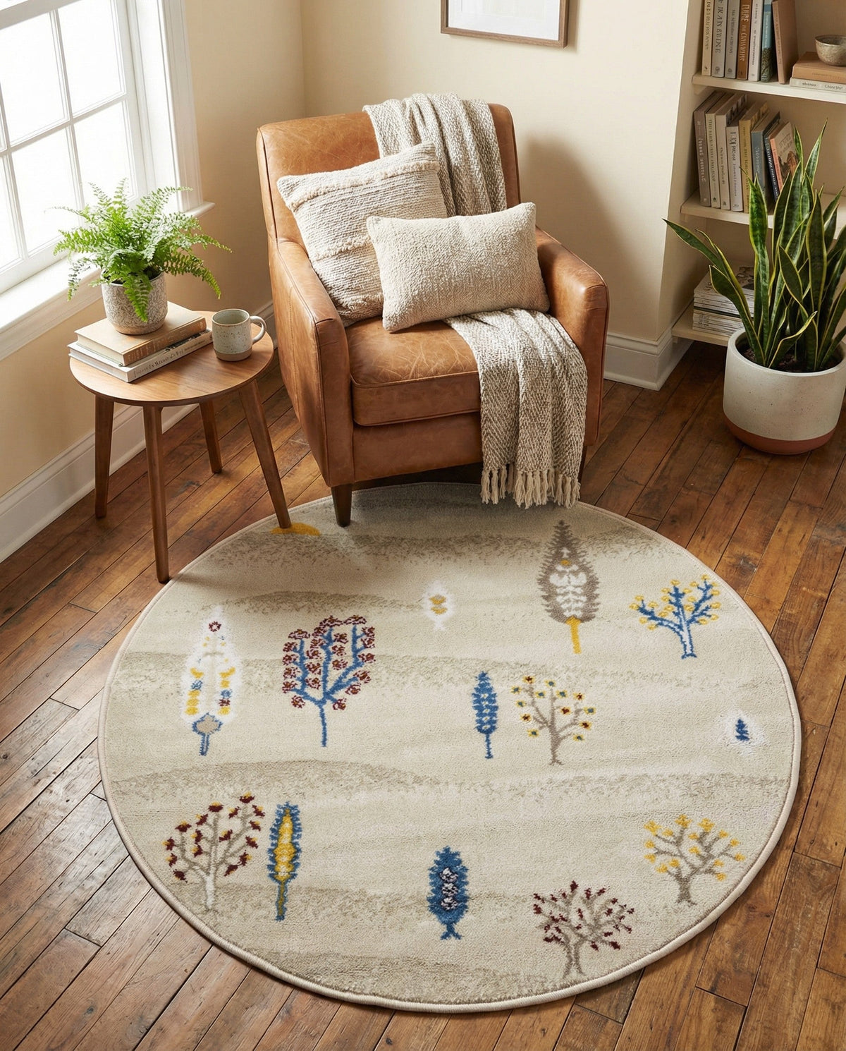 Coastal Haven Collection Area Rug -  Surfside Round Ivory  lifestyle 104
