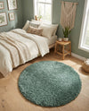 Eternal Plush Oasis Collection Area Rug -  Tranquility (Forest Green) Round Forest Green  lifestyle 71