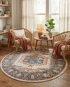 Eden Oasis Collection Area Rug -  Refuge (Cream) Round Cream  lifestyle 57
