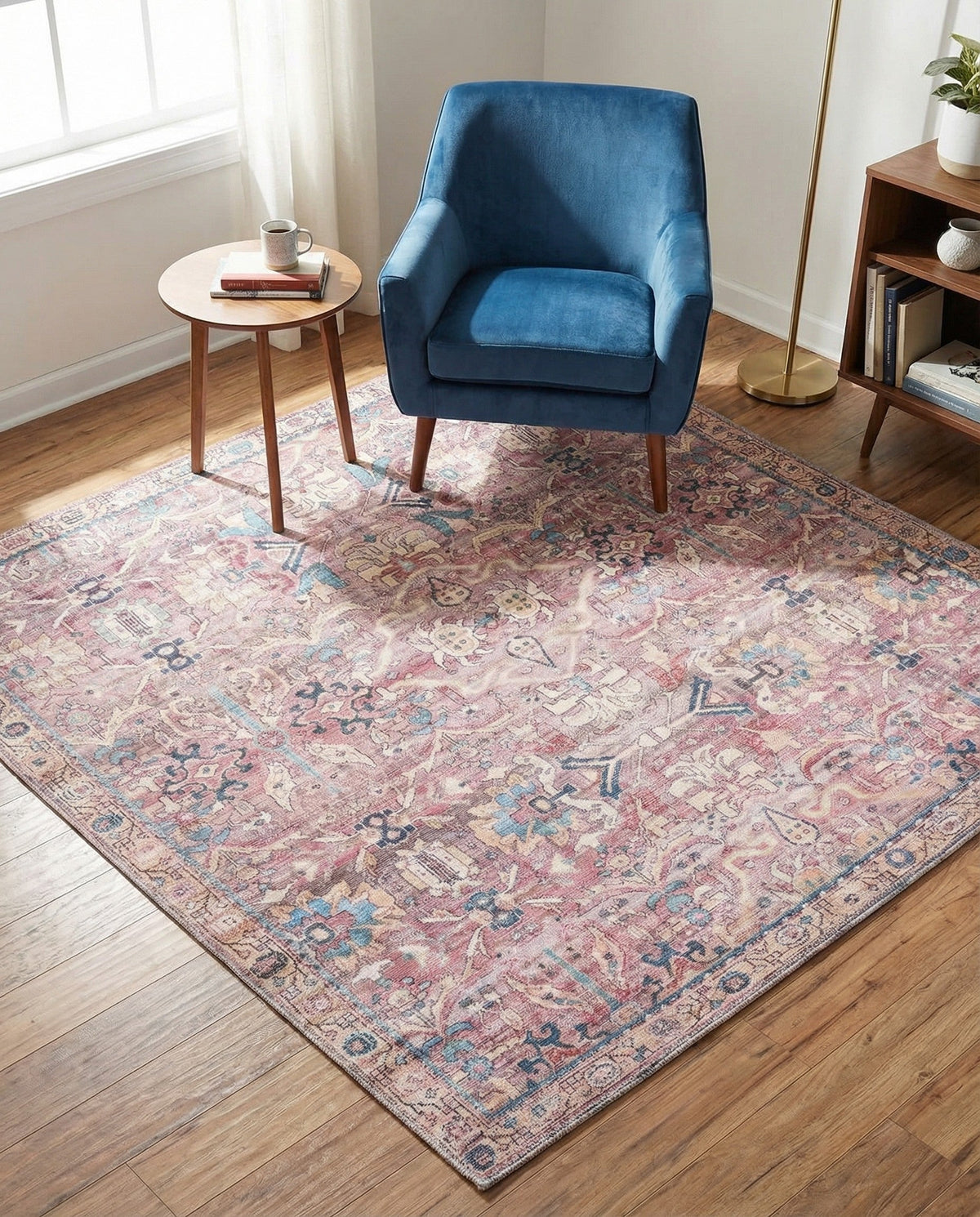 Vintage Memories Collection Area Rug -  Memories Square Pink  lifestyle 111