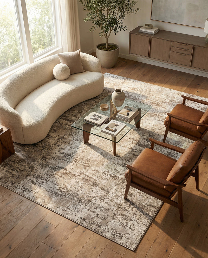 Luminara Sands Collection Area Rug - Elysium (Stone Gray) Rectangle Stone Gray  lifestyle 3