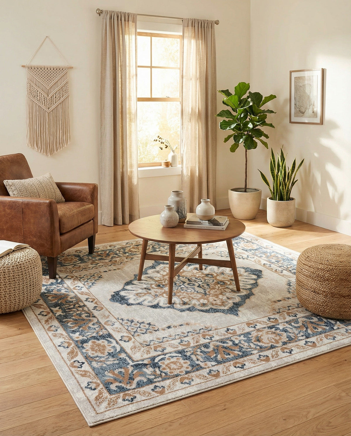 Cambridge Classics Collection Area Rug -  Magdalene (Cream) Square Cream  lifestyle 80