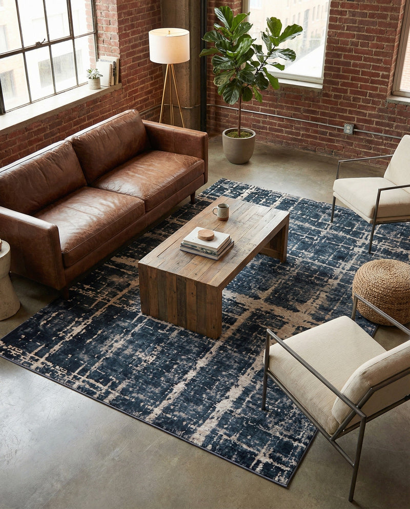 Metro Heights Collection Area Rug -  Flatiron Rectangle Navy Blue  lifestyle 24