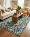 Tabriz Tapestry Collection Area Rug - Sahand (Blue) Rectangle Blue  lifestyle 24