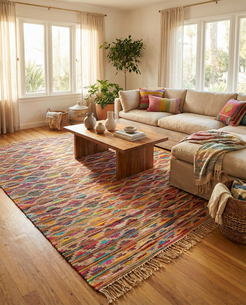 Tulum Trellis Collection Area Rug - Casablanca Rectangle Multi  lifestyle 4