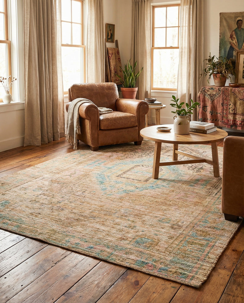 Savannah Threads Collection Area Rug -  Mojave Rectangle Khaki and Ivory  lifestyle 16