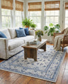 Horizon Collection Area Rug -  Meridian Rectangle Ivory Blue  lifestyle 23