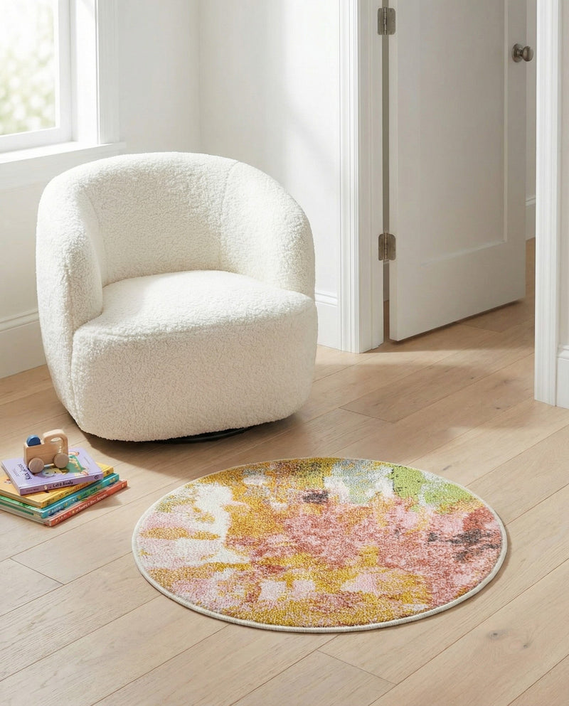 Wonder Tykes Collection Area Rug -  Flutter Round Multi  lifestyle 45