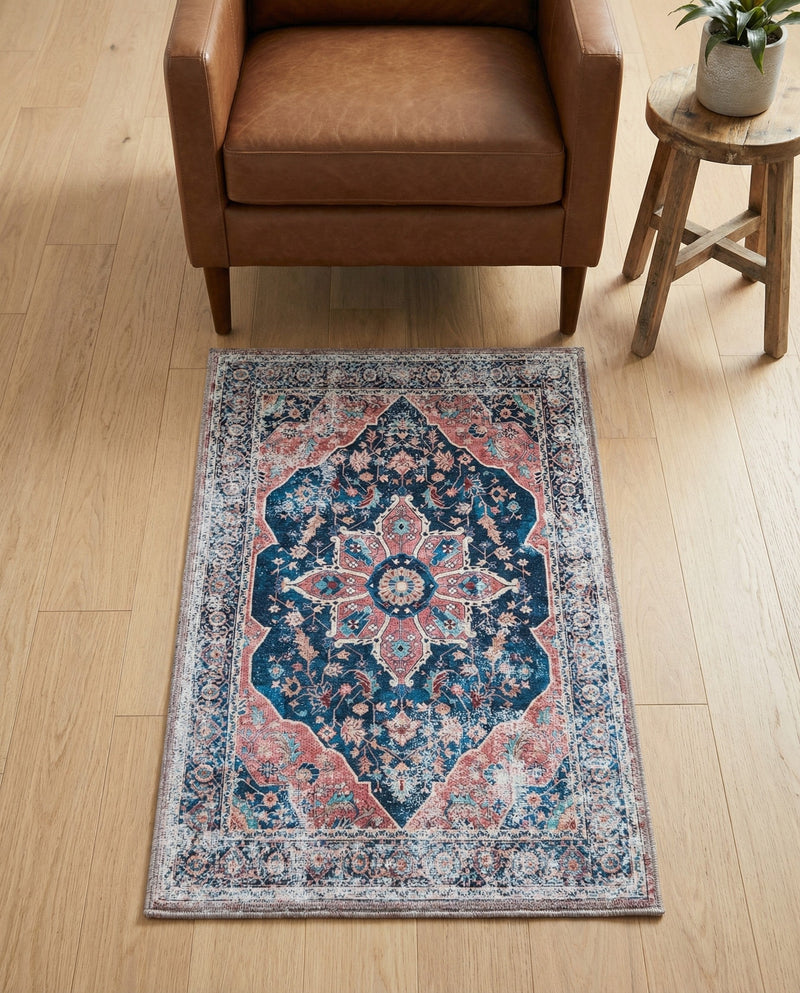 Laguna Sands Collection Area Rug -  Zuma Rectangle Navy Blue  lifestyle 10