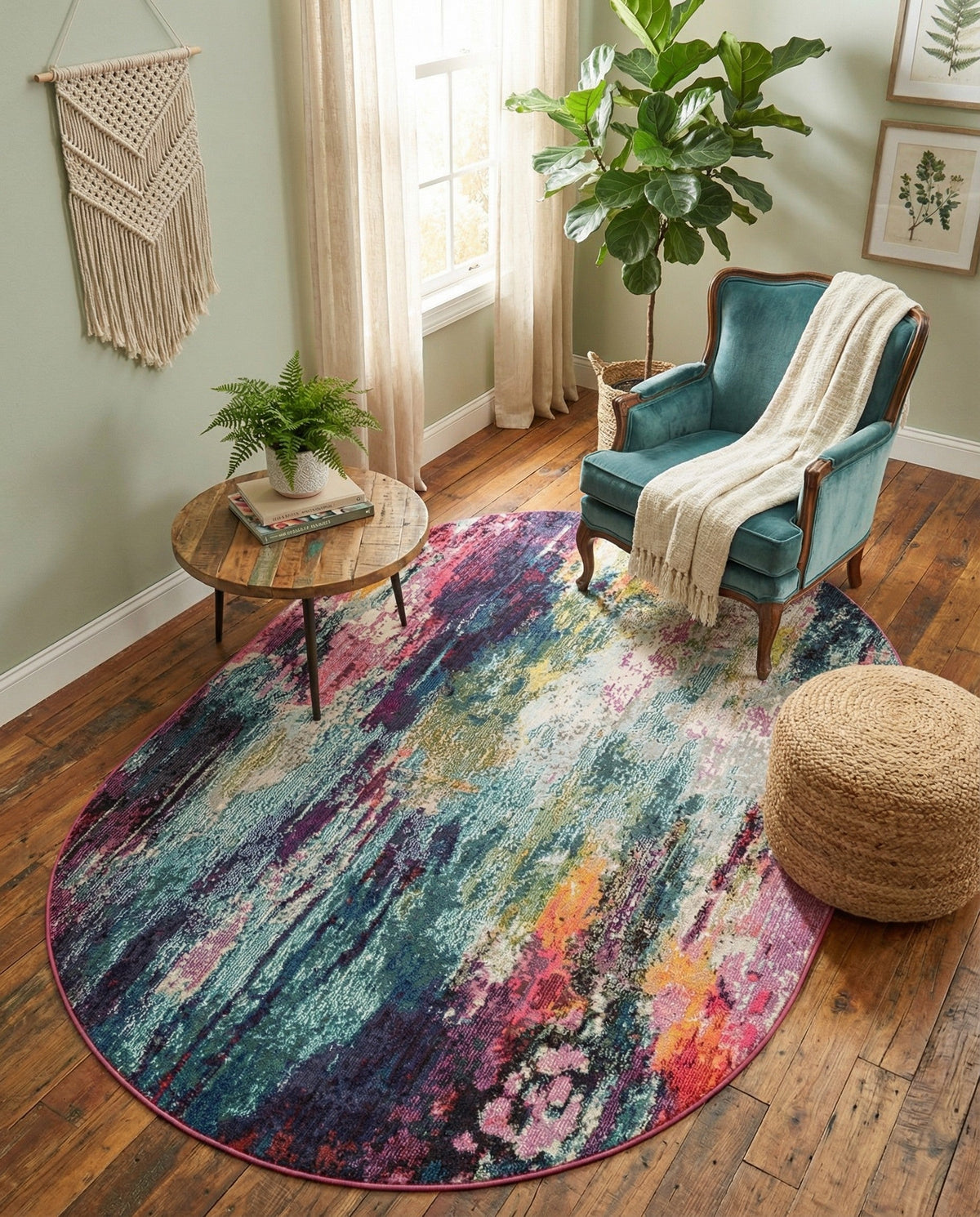 Chromatic Oasis Collection Area Rug -  Oasis Oval Multi  lifestyle 111