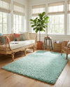 Eternal Plush Oasis Collection Area Rug -  Tranquility (Cyan) Rectangle Cyan  lifestyle 21